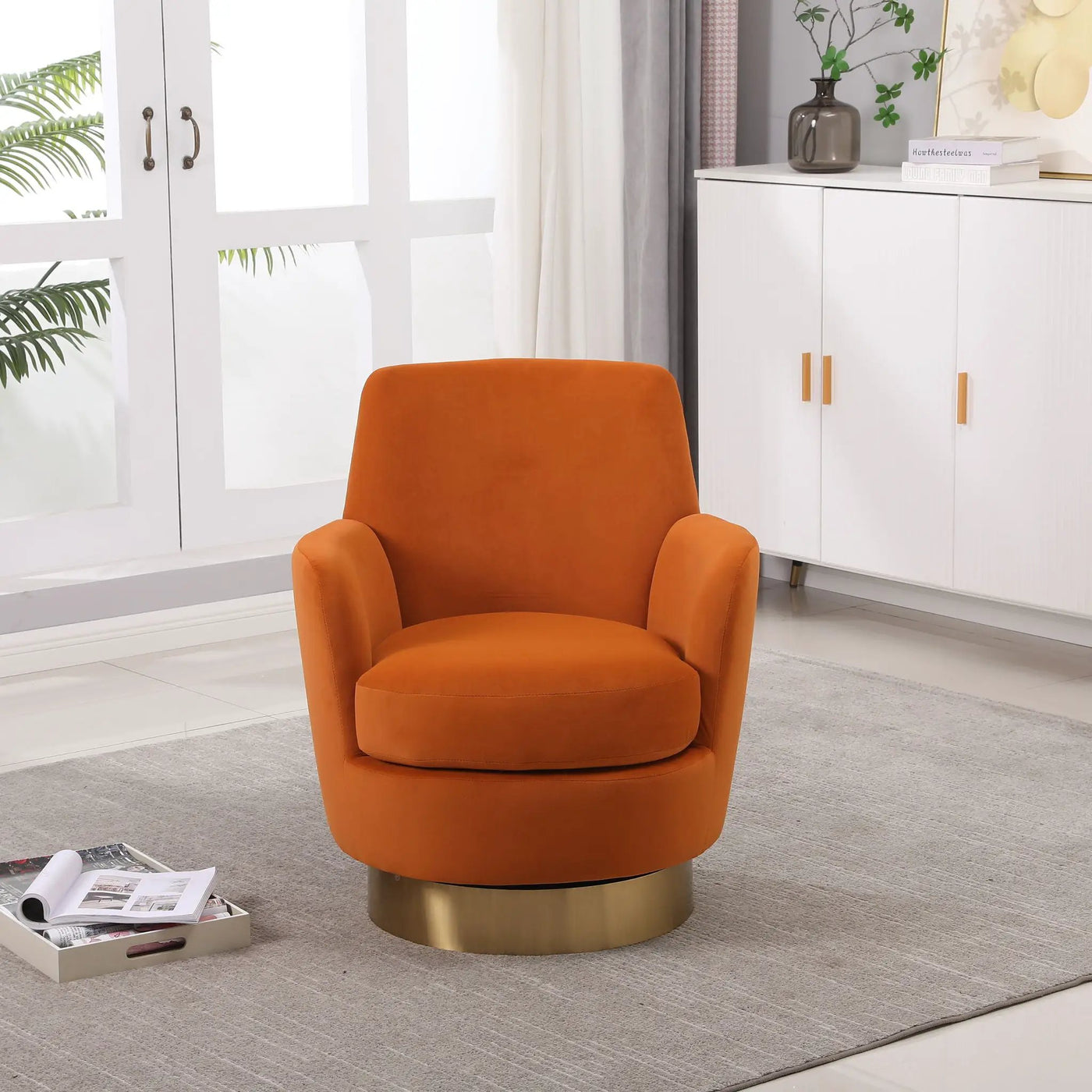 Teddy Swivel Barrel Chair, Swivel Accent Chairs Armchair For Living Room by HouseOfZazla