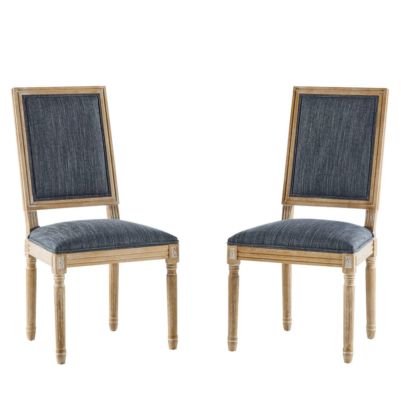 French Country Style Dining Chair With Upholstered Seating And Fluted Legs by HouseOfZazla