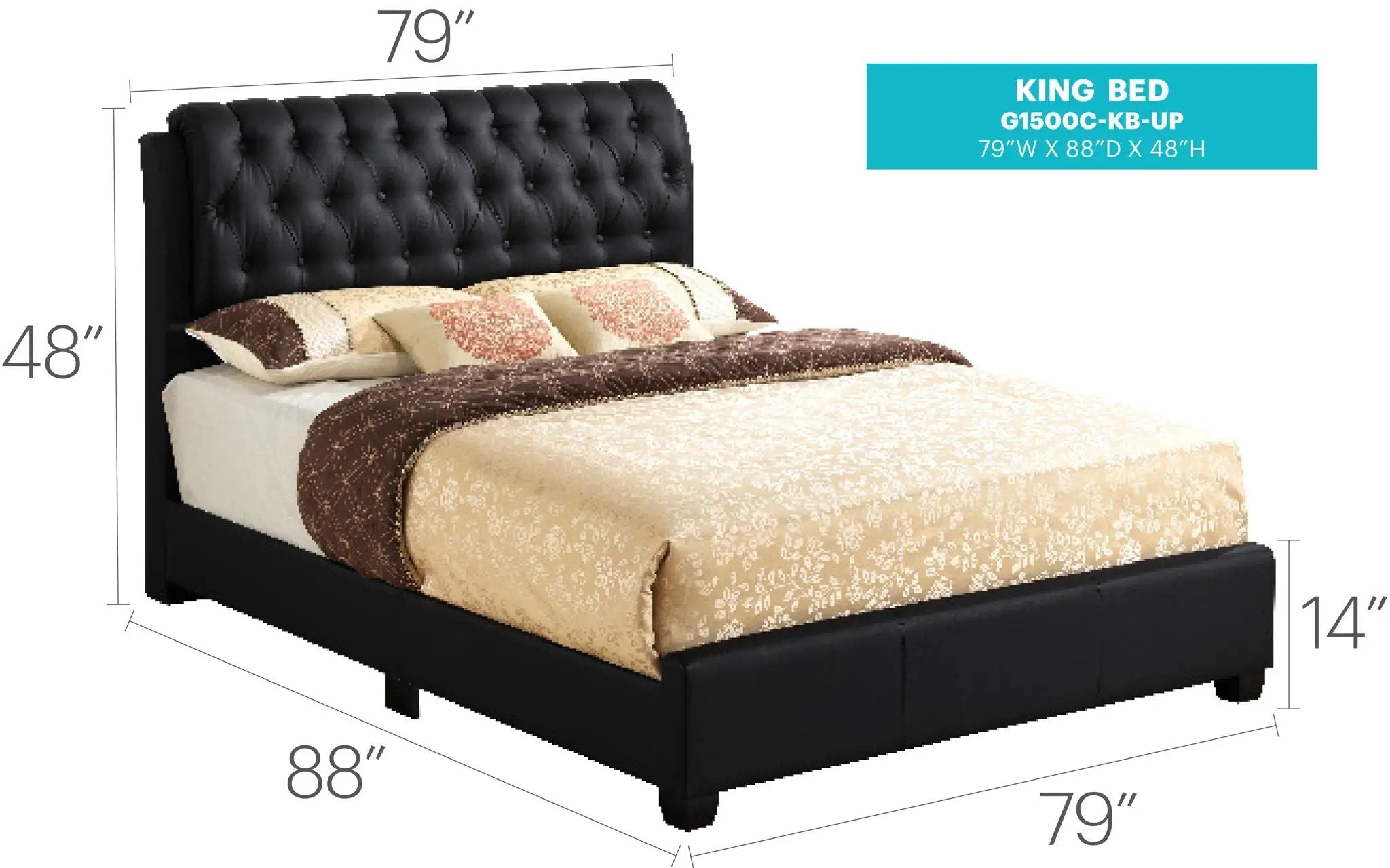Tufted Upholstered Bed by Unique Piece Furniture