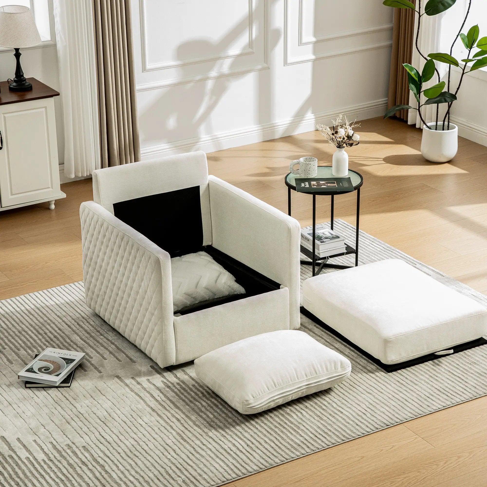 29.5''W Upholstered 360° Swivel Armchair with Hidden Storage by HouseOfZazla