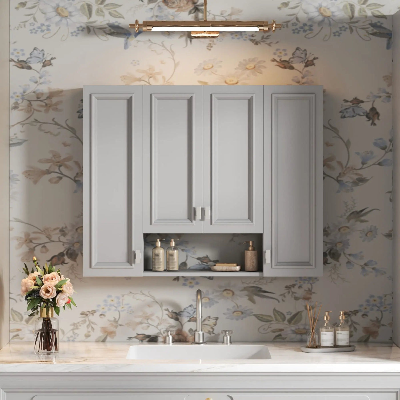 Wall Mounted Bathroom Cabinet With 5 Adjustable Shelves by HouseOfZazla