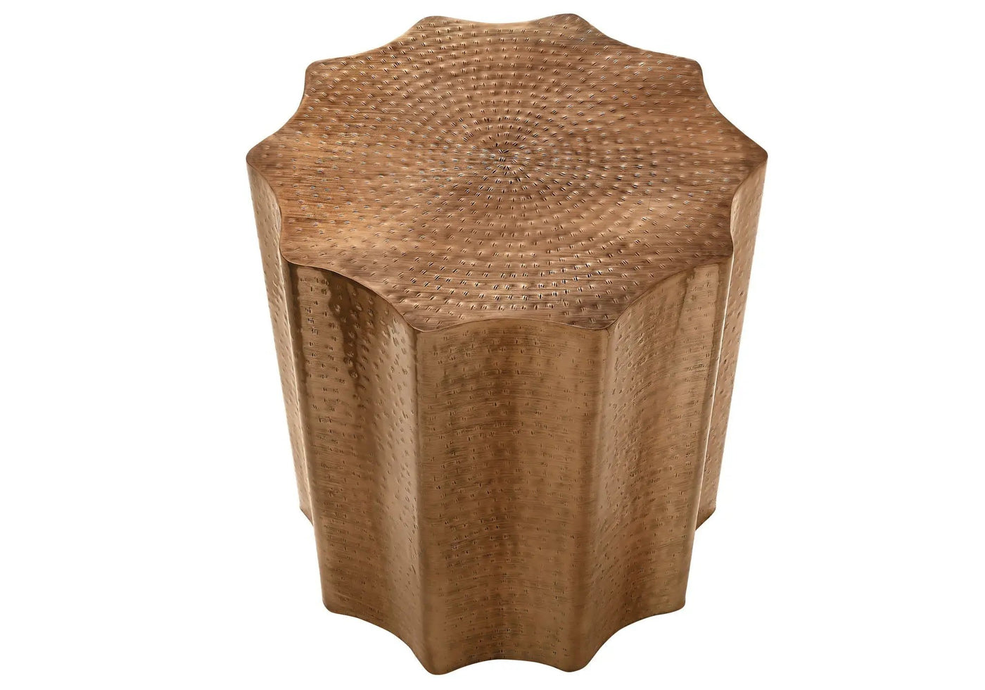 Drum Accent Side Table, Stylish Scalloped Design by HouseOfZazla