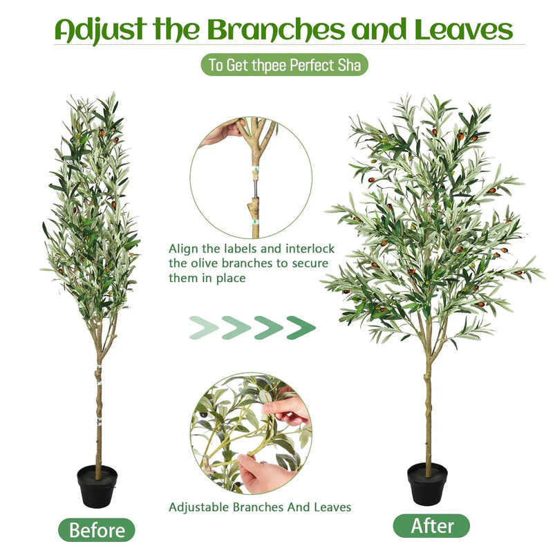 6FT Artificial Olive Tree Indoor Faux Plant by HouseOfZazla
