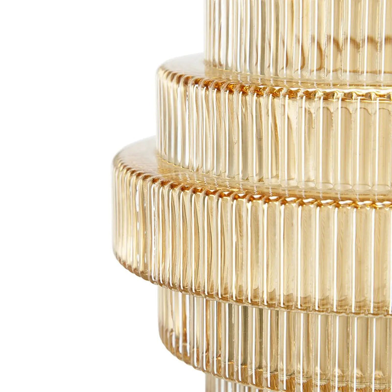 D5.9x6.7' Tiered Geometric Amber Luster Clear Vase, Set of 2 by HouseOfZazla