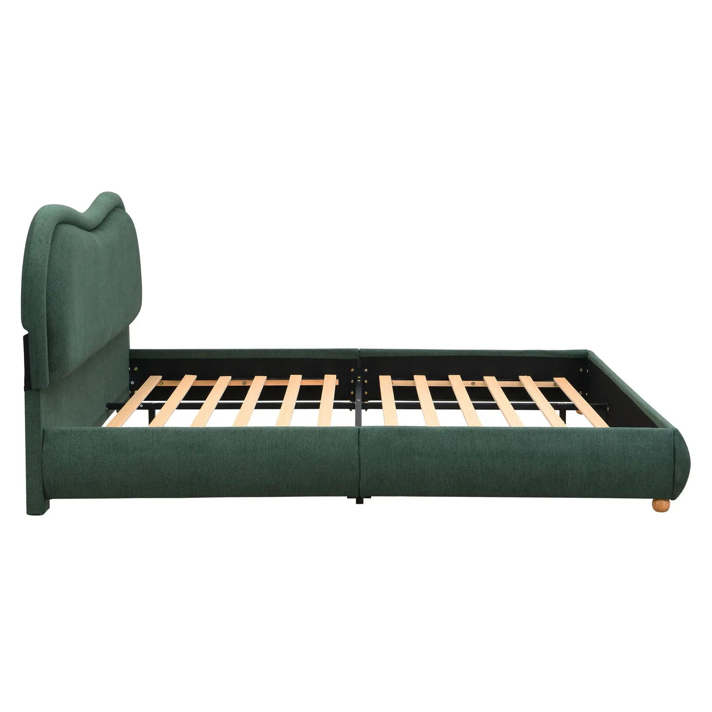 Upholstered Platform Bed Frame With Curved Headboard by HouseOfZazla
