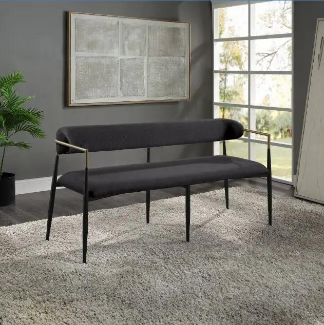 Jaramillo - Chenille Bench - Black by Unique Piece Furniture