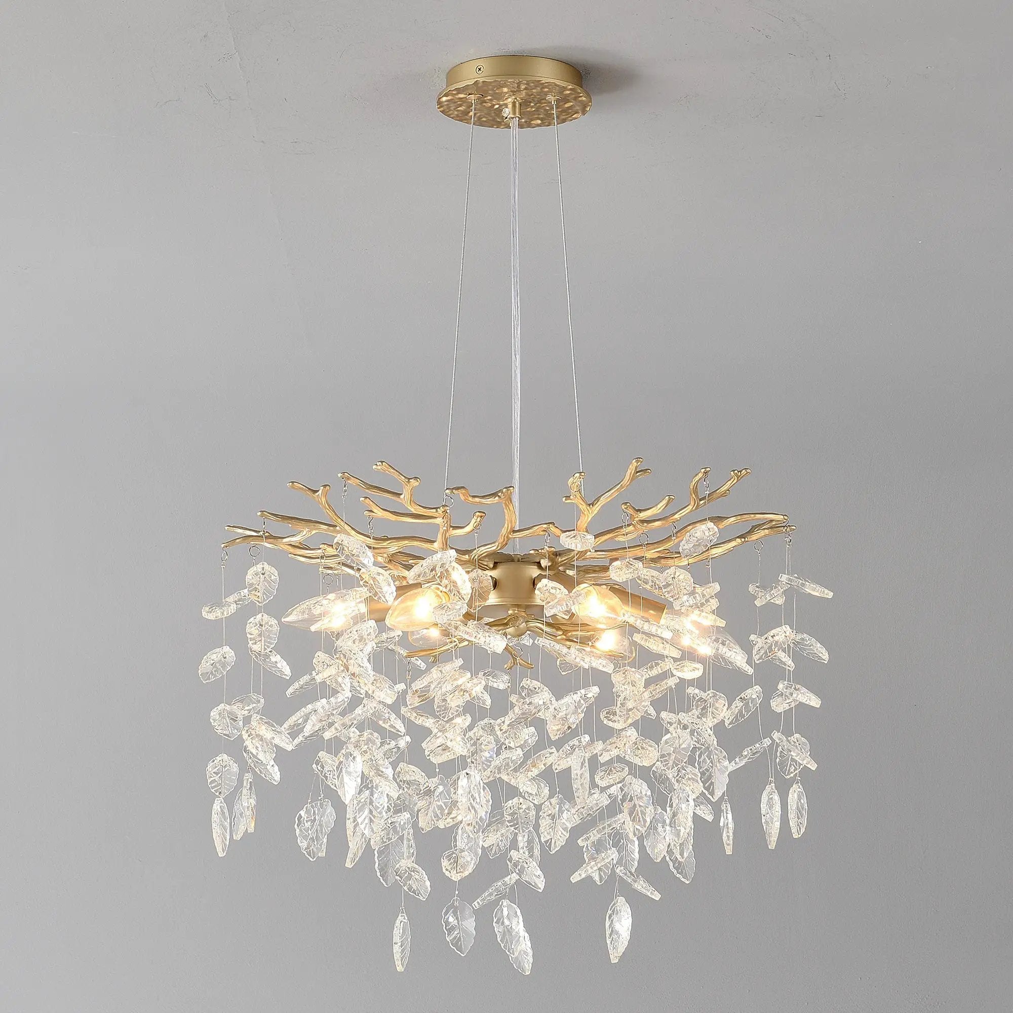 6-Light Chandelier Crystal Ceiling Lamp - Gold Finish by HouseOfZazla