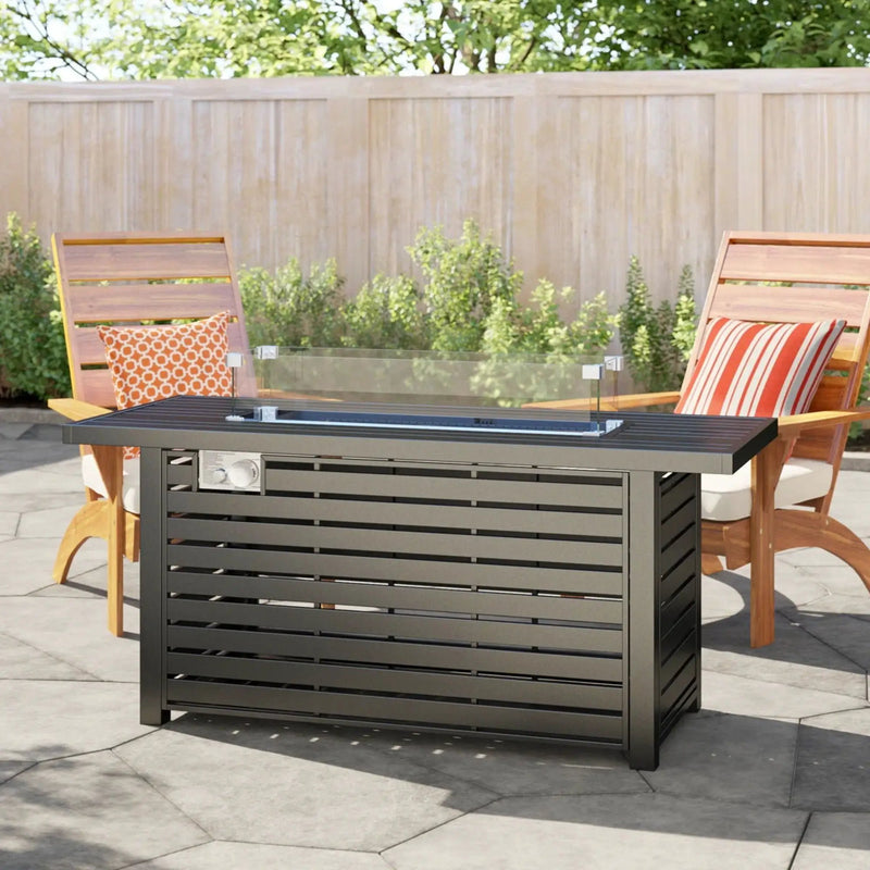 Propane Fire Pit Table With Cover - Black by Unique Piece Furniture