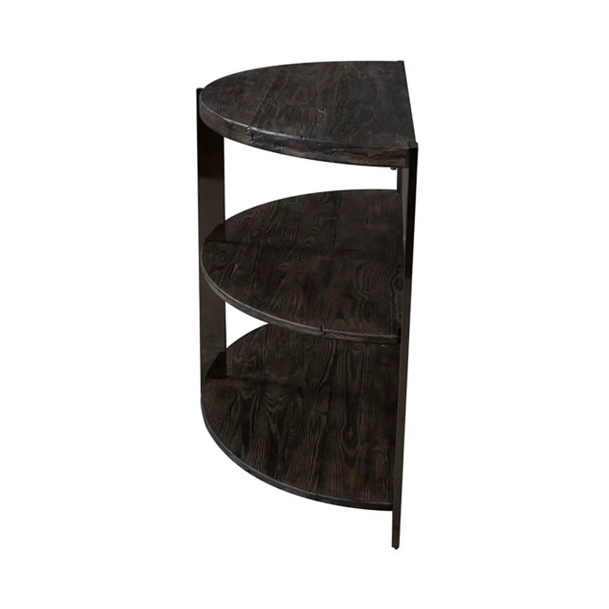 Kalne Console Table Half Moon Shape with 2 Open Shelves by HouseOfZazla