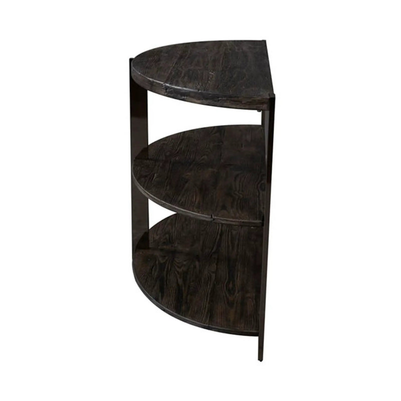 Kalne Console Table Half Moon Shape with 2 Open Shelves by HouseOfZazla