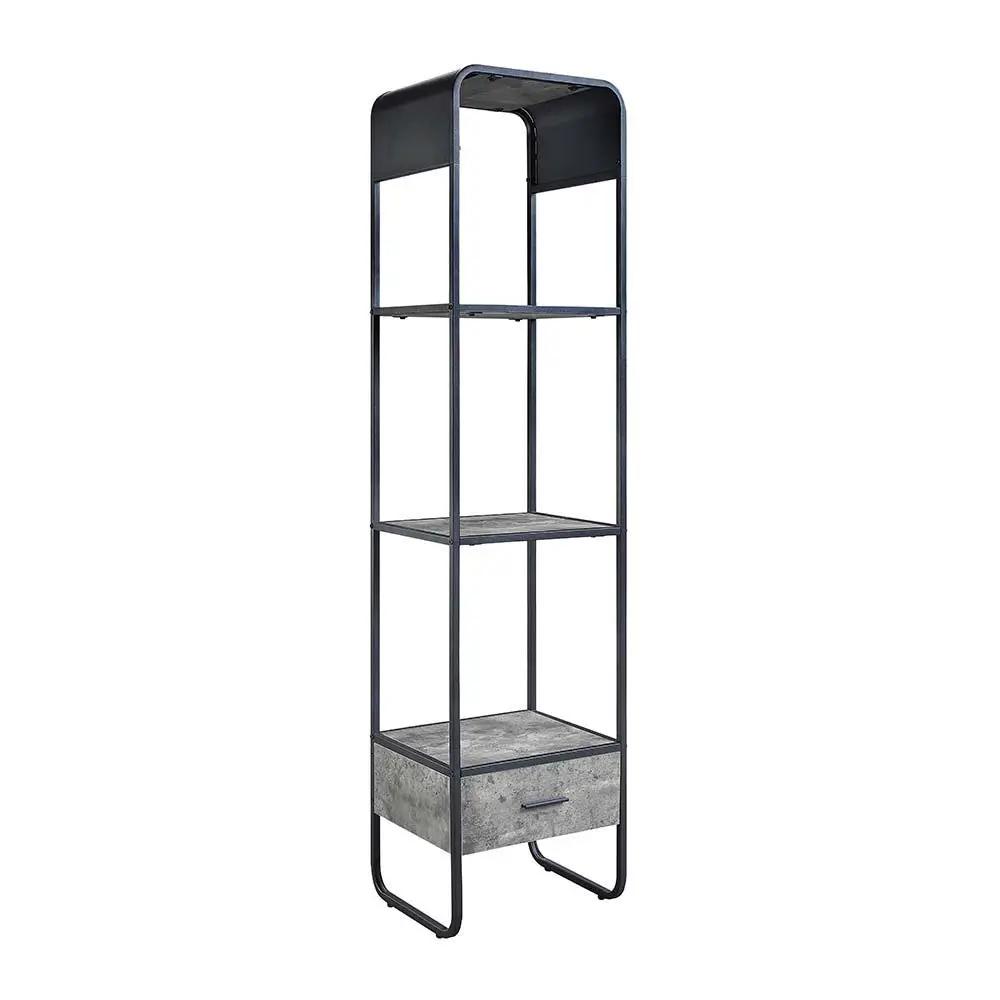 Raziela - TV Stand Side Pier - Concrete Gray & Black by Unique Piece Furniture