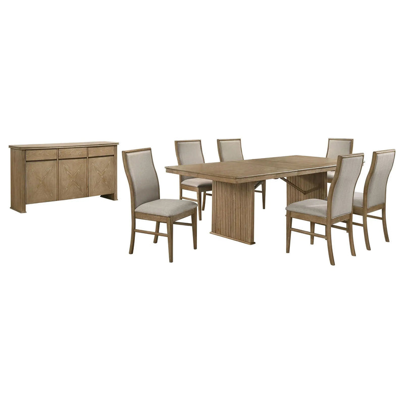 Adina 8-piece Extension Dining Set Distressed Light Brown by Unique Piece Furniture