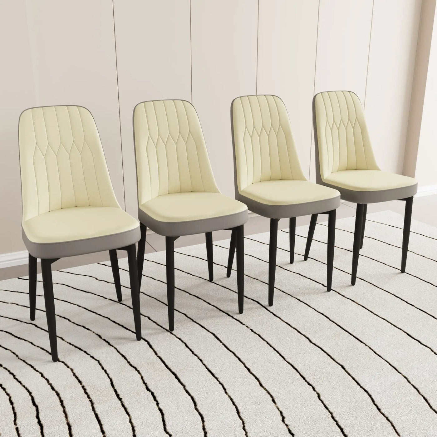 Modern Dining Chair With Cushions And Metal Legs by HouseOfZazla