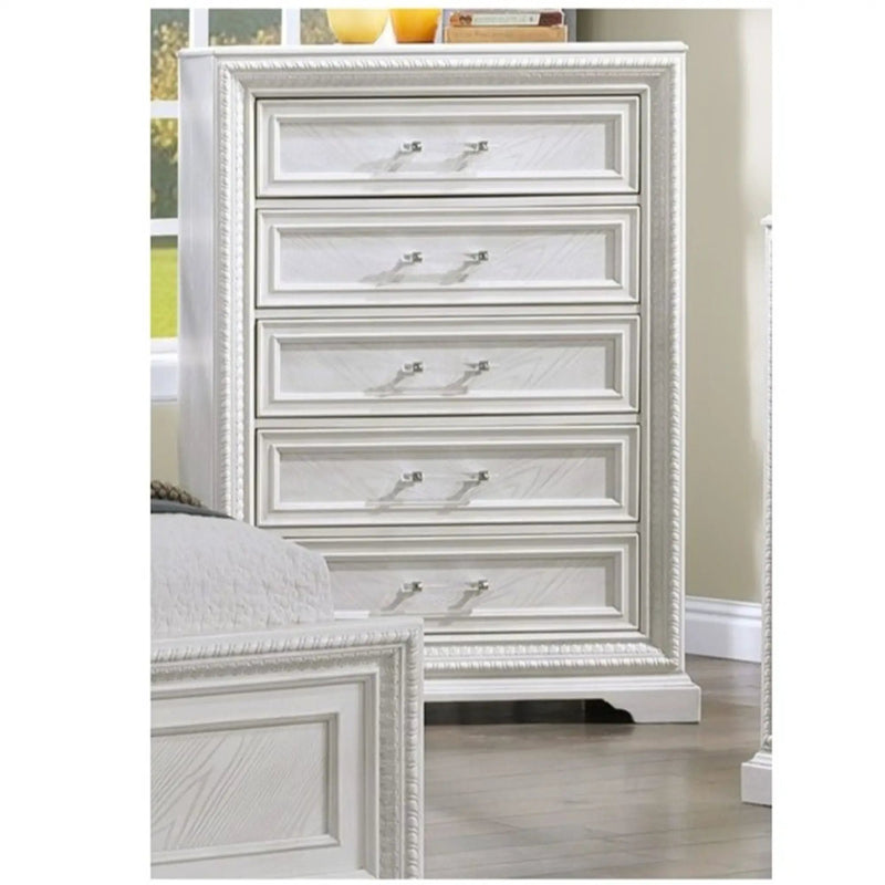 5 Drawer Tall Storage Chest - Antique White by Unique Piece Furniture