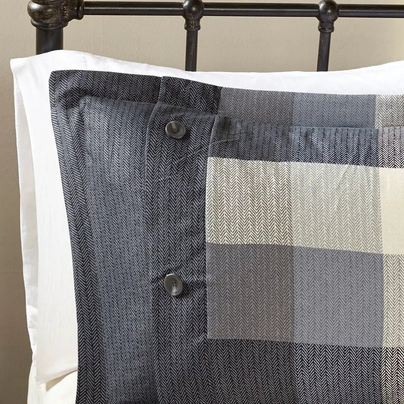 7 Piece Herringbone Comforter Set Grey Cal King by HouseOfZazla