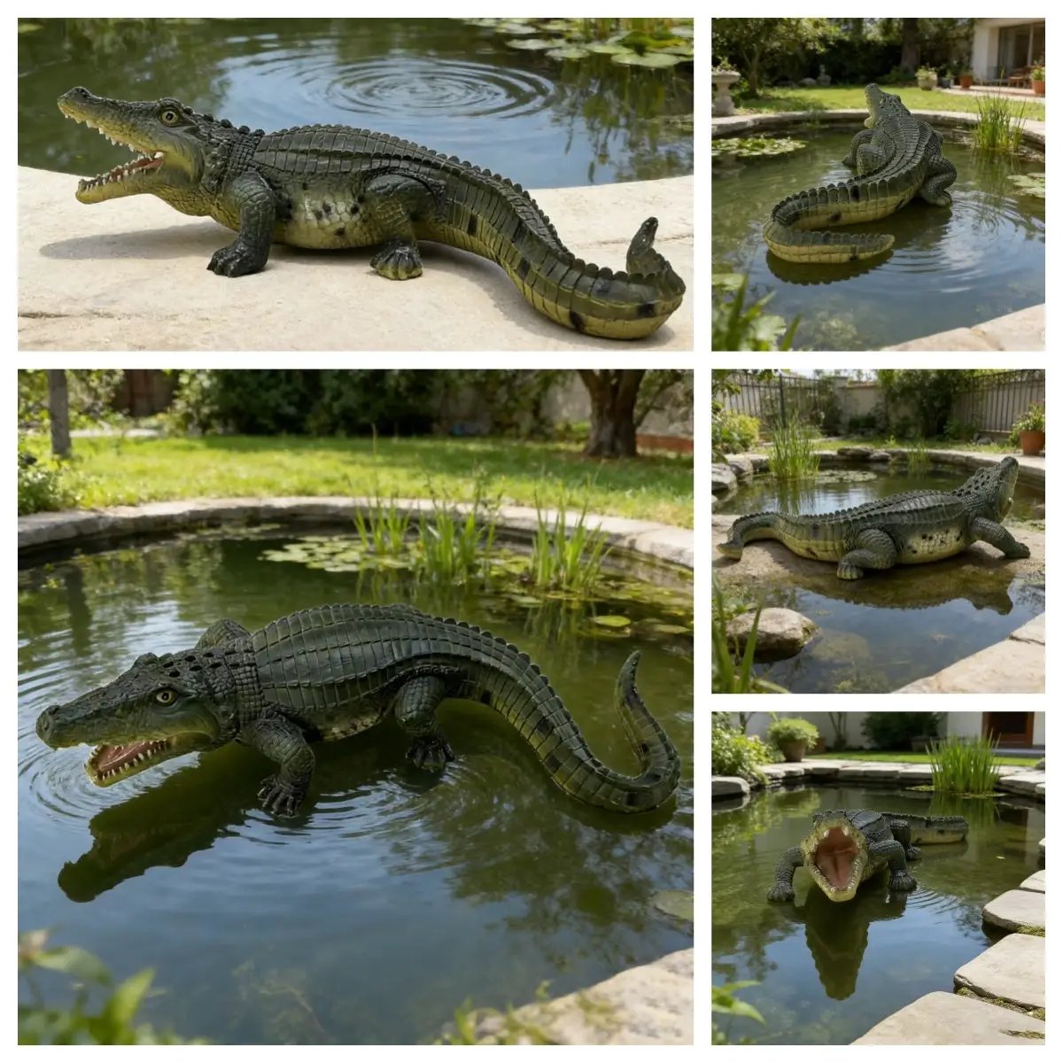 23" Simulated Crocodile Garden Statue by HouseOfZazla
