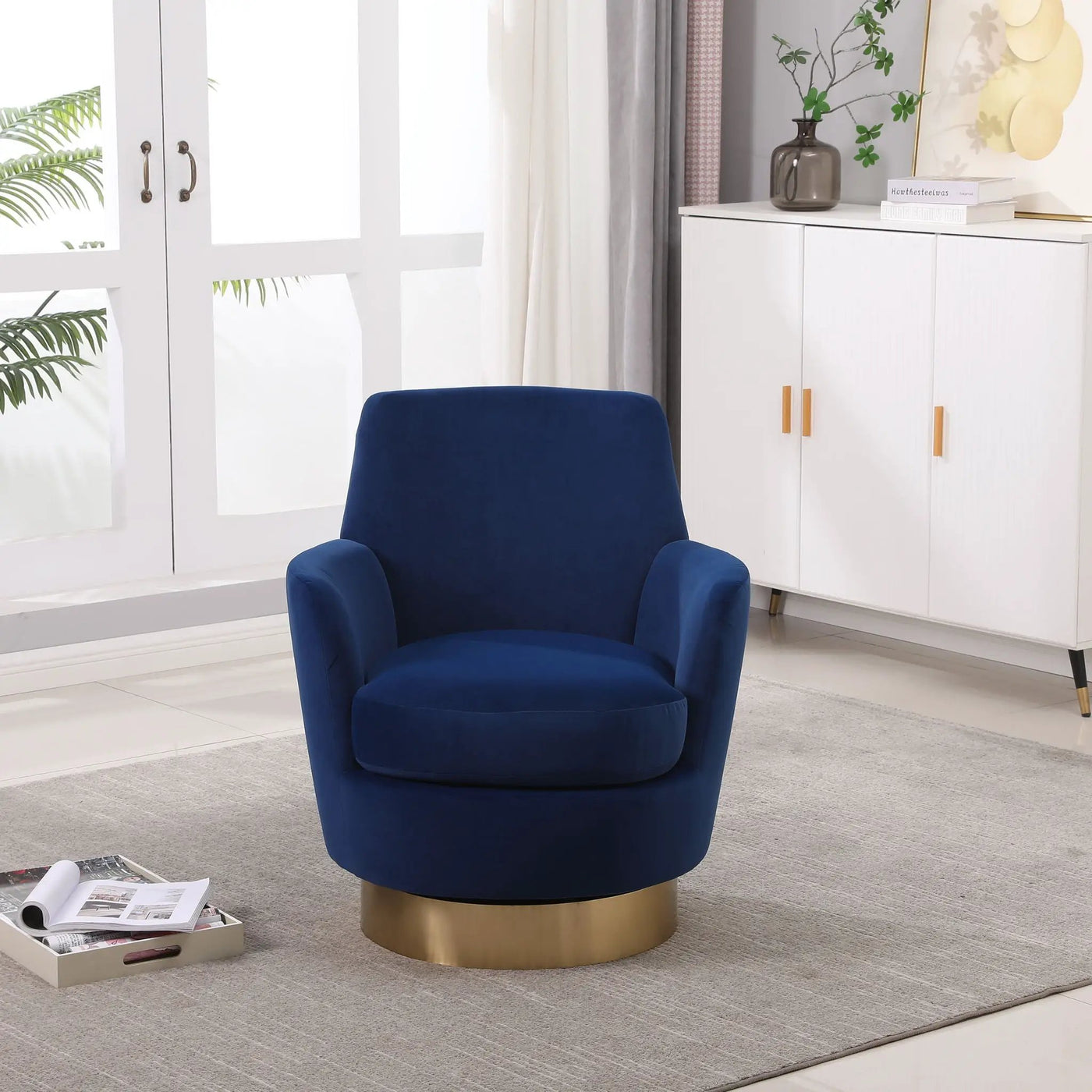 Teddy Swivel Barrel Chair, Swivel Accent Chairs Armchair For Living Room by HouseOfZazla