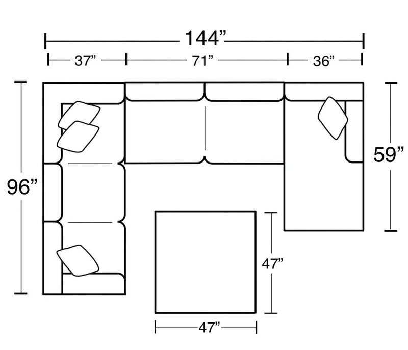 Harper - Sectional With Cocktail Ottoman by Unique Piece Furniture