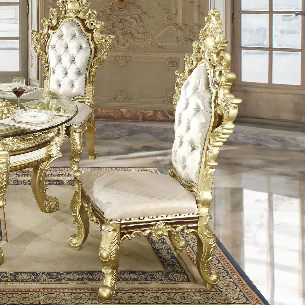 Desiderius - Side Chair (Set of 2) - Antique Gold & Hand-Painted Brown by Unique Piece Furniture