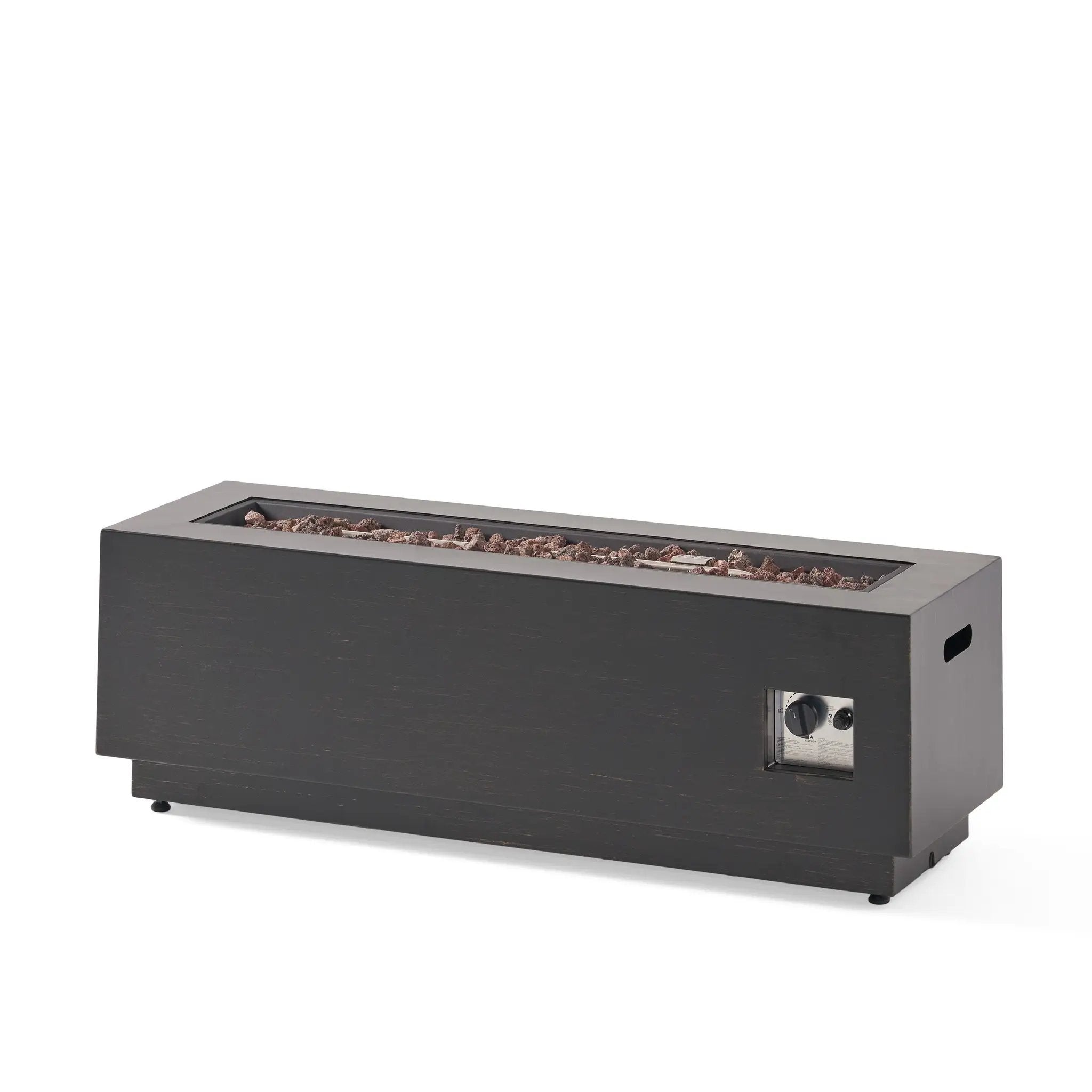 RECTANGULAT IRON FIRE PIT-50 000BTU WITH TANK HOLDER by HouseOfZazla
