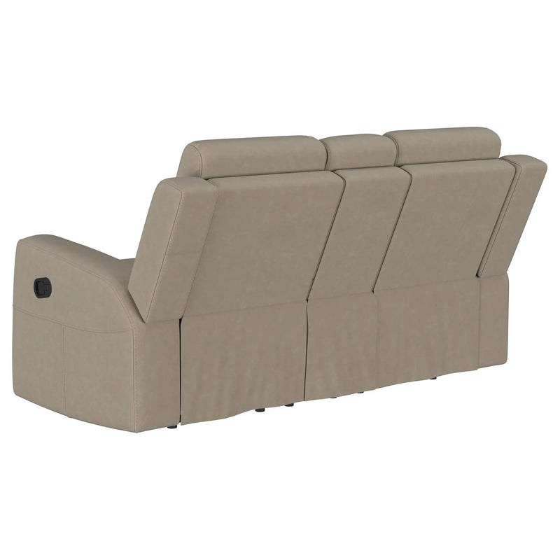 Brentwood Upholstered Motion Reclining Loveseat Taupe by Unique Piece Furniture