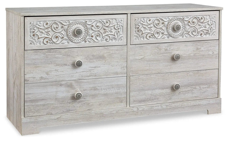 Paxberry - Six Drawer Dresser - Weatherworn - Whitewash by Unique Piece Furniture