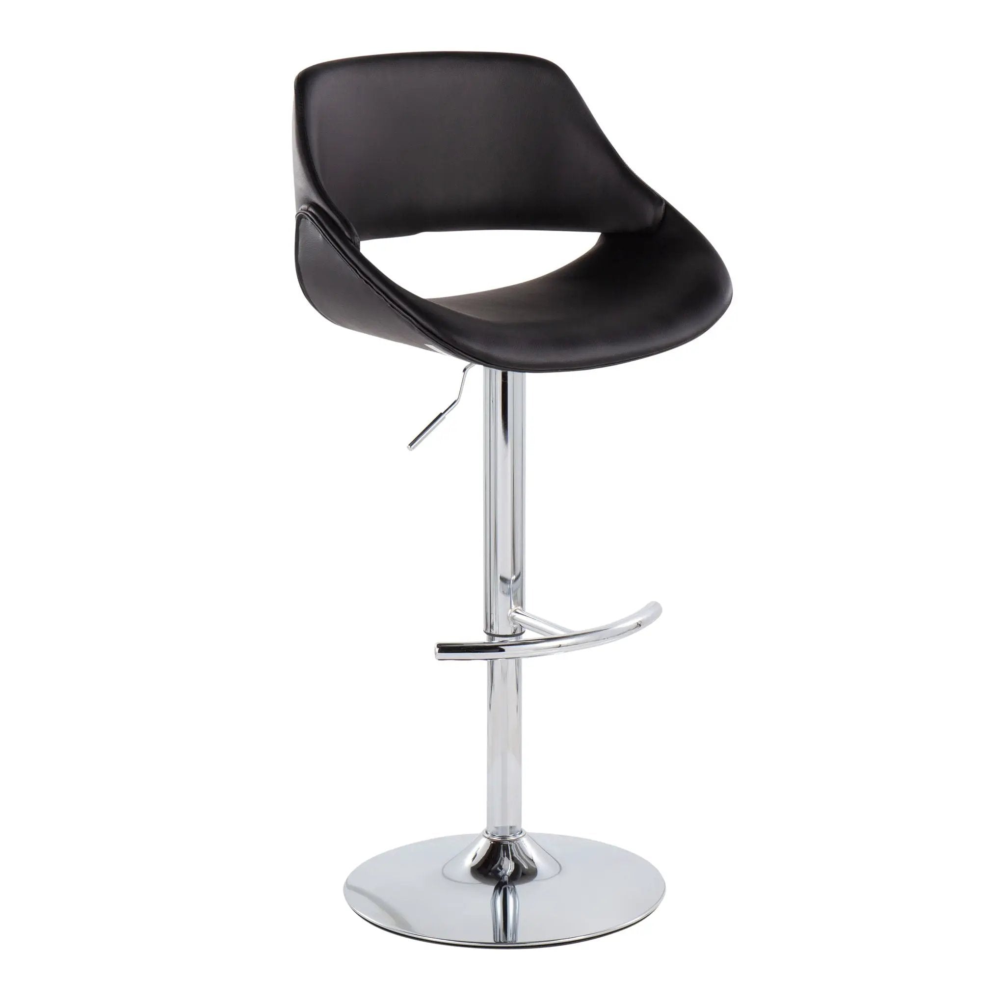 Fabrico - Contemporary Adjustable Bar Stool With Rounded T Footrest (Set of 2) by HouseOfZazla