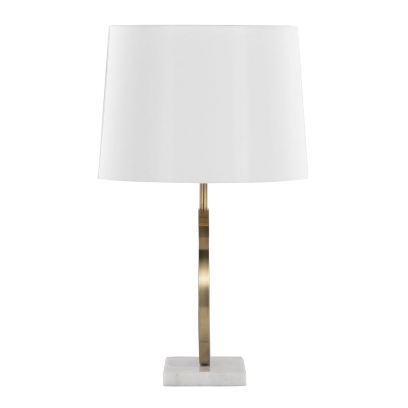 Moon - Contemporary Table Lamp - White / Gold by HouseOfZazla