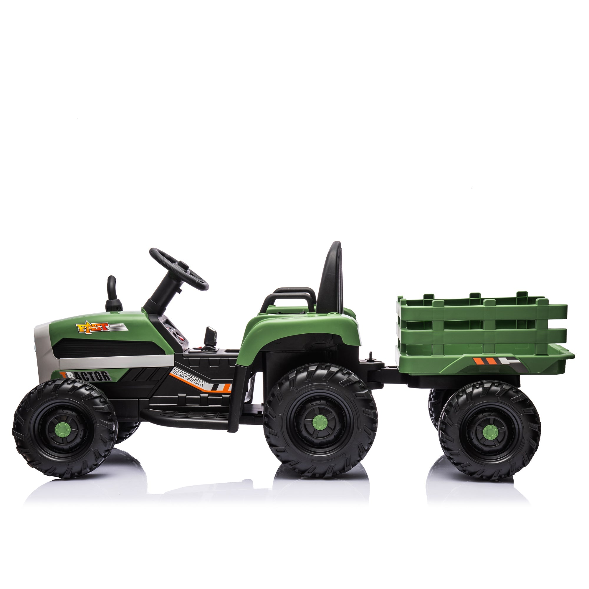 Ride On Tractor With Trailer - 24V Battery Powered Electric Tractor Toy by HouseOfZazla