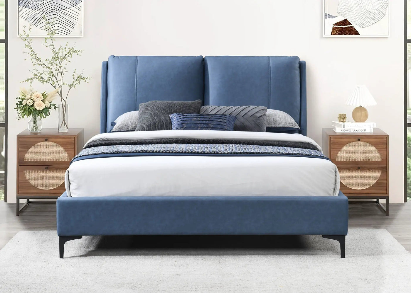 Fully Upholstered Bed by Unique Piece Furniture