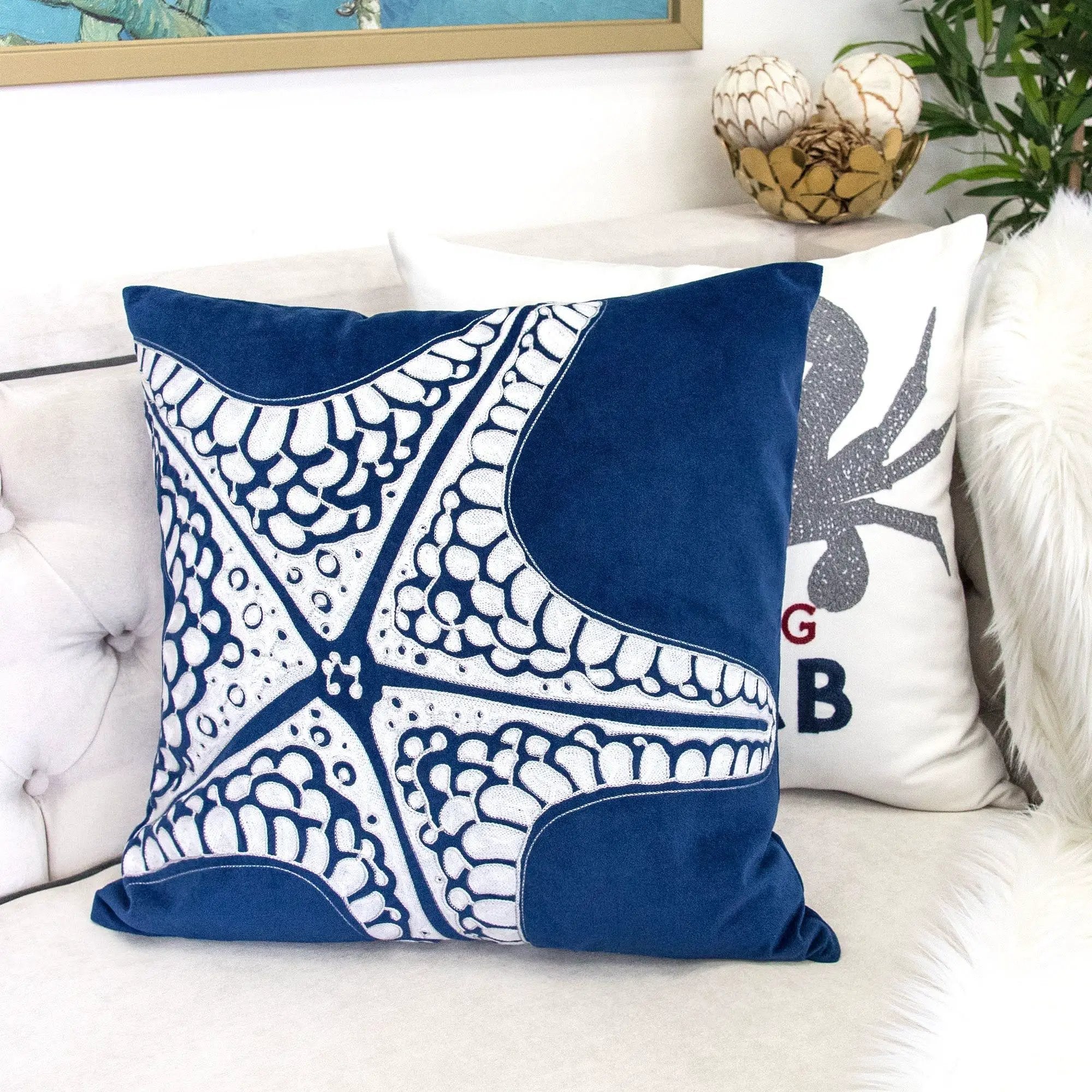Seastar Starfish Pillow Cover - Indigo by Unique Piece Furniture