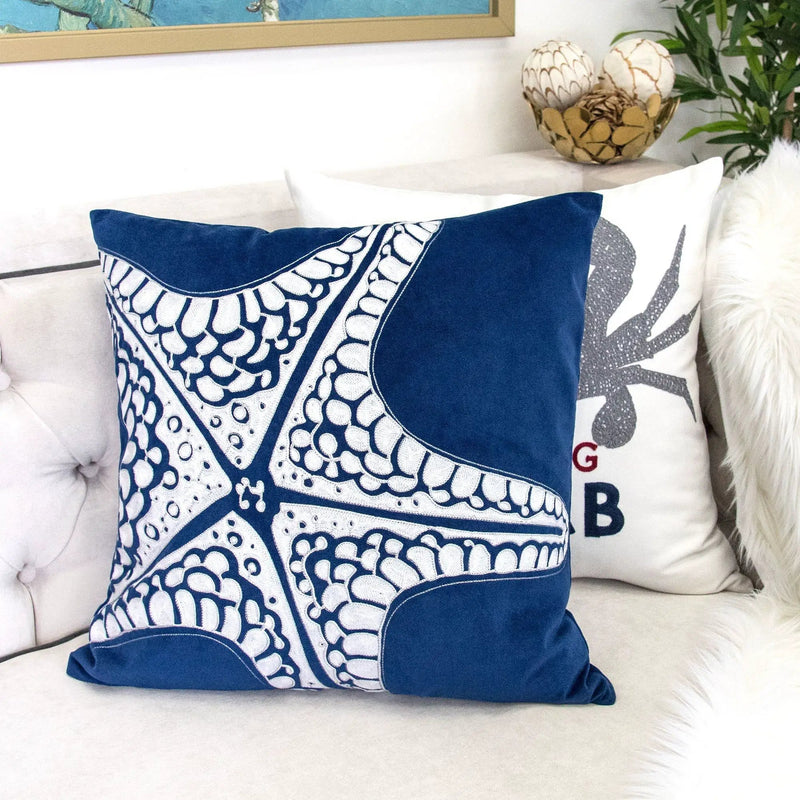 Seastar Starfish Pillow Cover - Indigo by Unique Piece Furniture