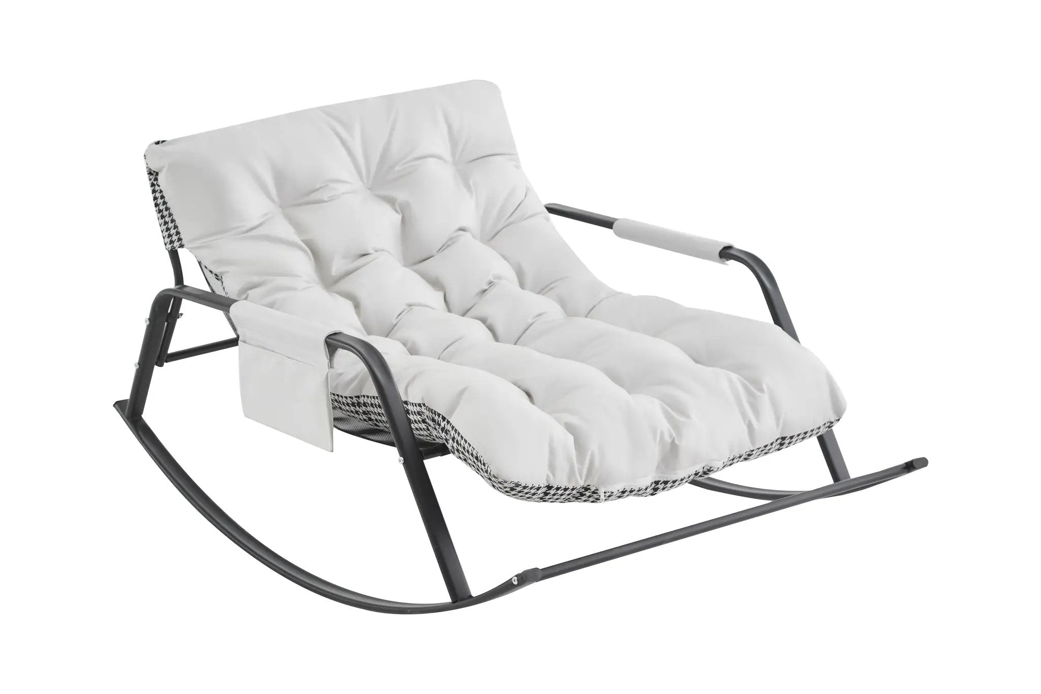 Samba Rocking Chair with Extra-Wide Technical Leather Upholstered Gliding Chair by HouseOfZazla