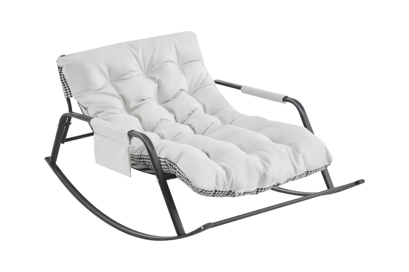 Samba Rocking Chair with Extra-Wide Technical Leather Upholstered Gliding Chair by HouseOfZazla
