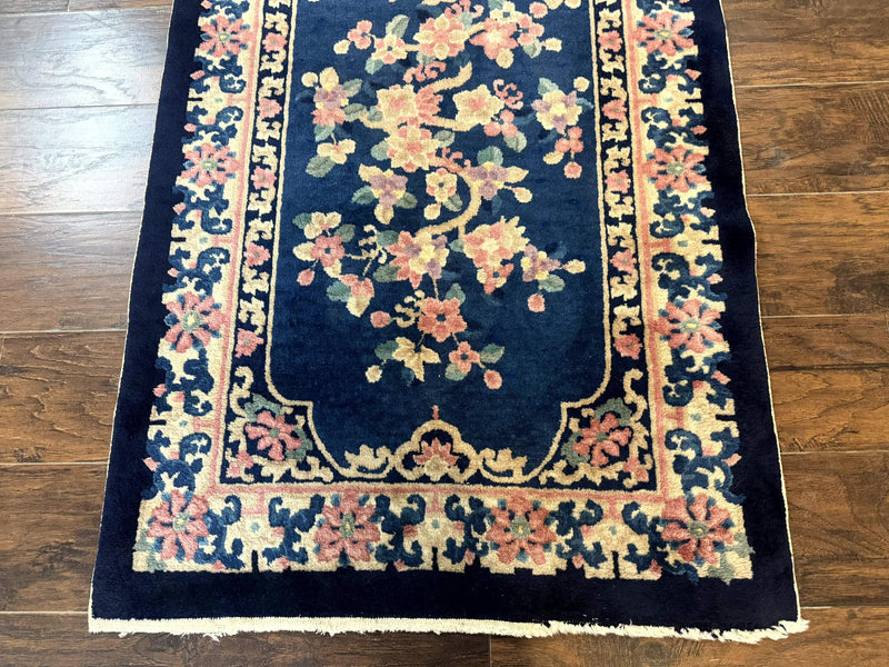Chinese Rug 3x6, Peking Rug, Blue Chinese Wool Rug, Fete Rug by Jewel Rugs