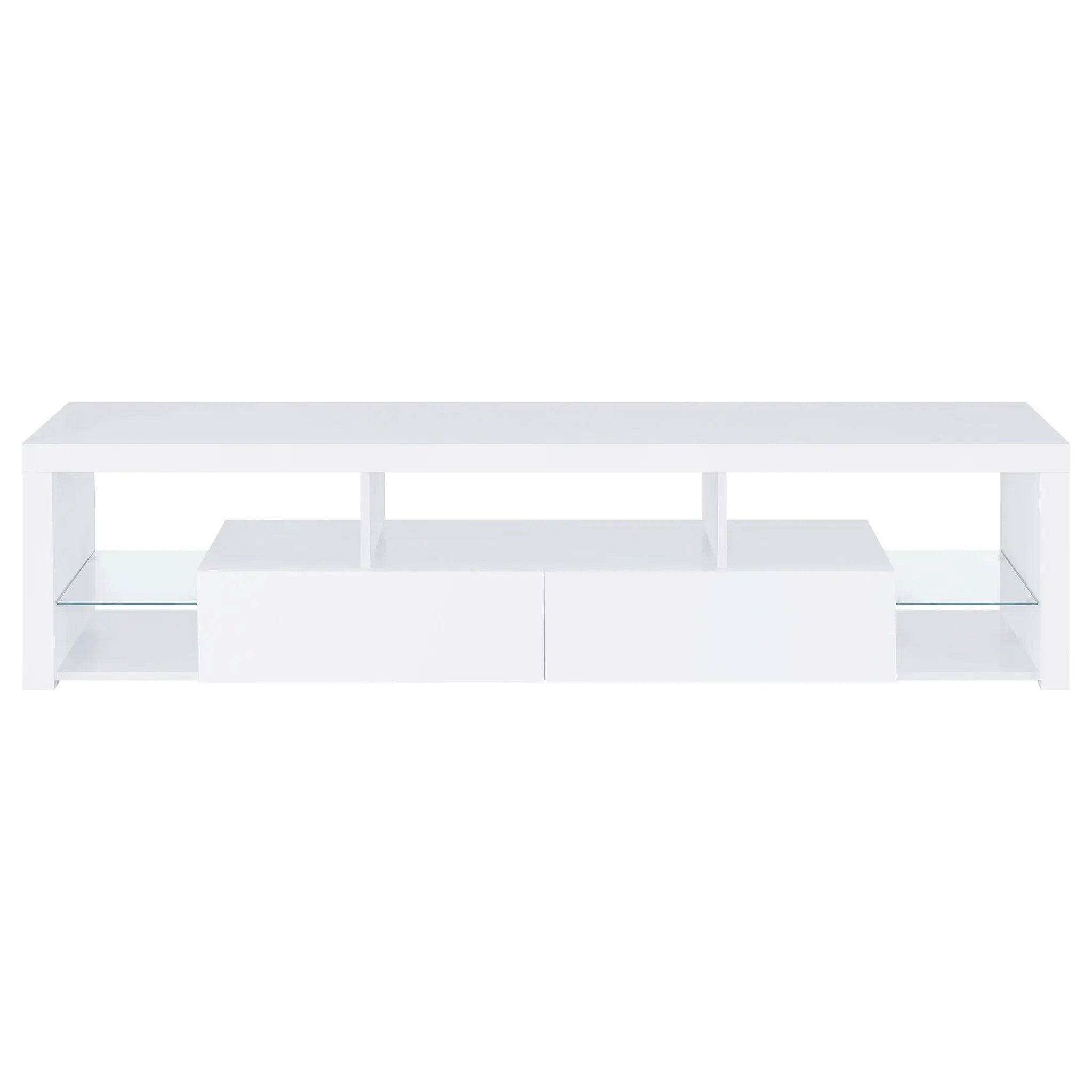 Jude 2-drawer Engineered Wood 71-inch TV Stand High Gloss White by Unique Piece Furniture