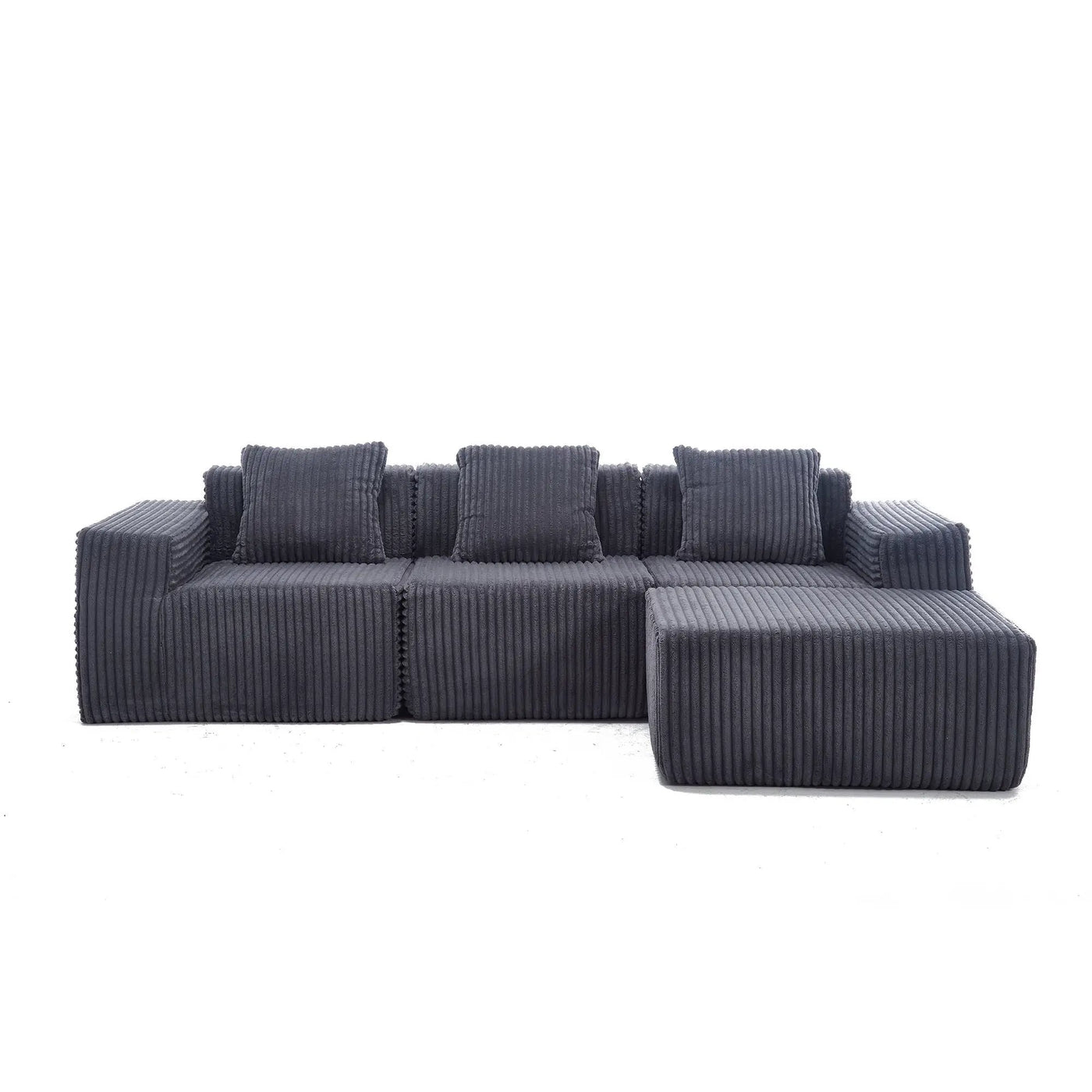 L - Shape Modern Minimalist Modular Sectional Sofa, Upholstered Cloud Couch With Deep Seats by Unique Piece Furniture