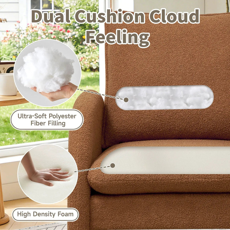 Modern Sherpa Upholstered Accent Chair, Comfortable Living Room Armchair, Lounge Chair For Bedroom, And Office by HouseOfZazla