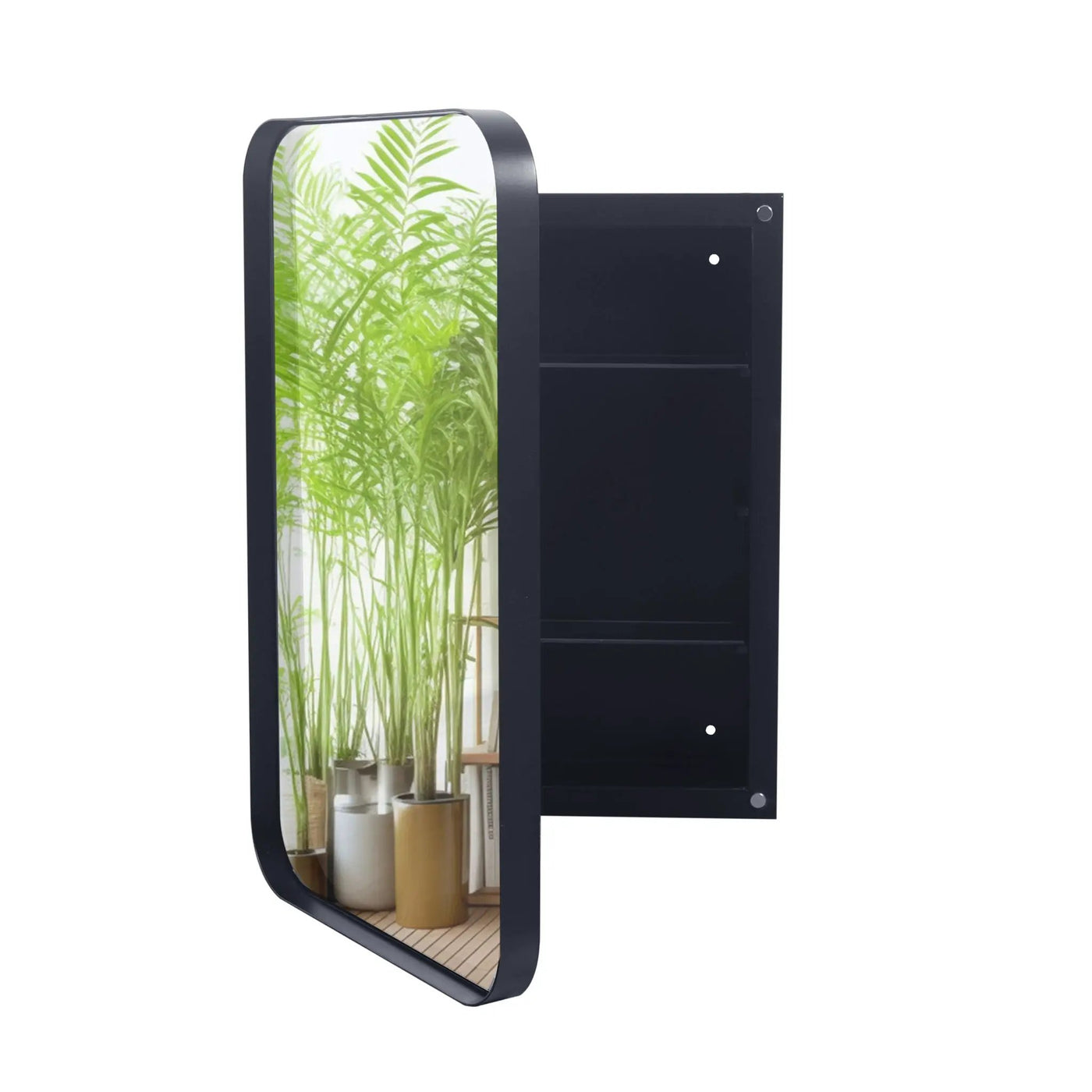 Recessed Metal Framed Medicine Cabinet With Mirror And Adjustable Shelves Wall Mirror With Storage For Bathroom by Unique Piece Furniture