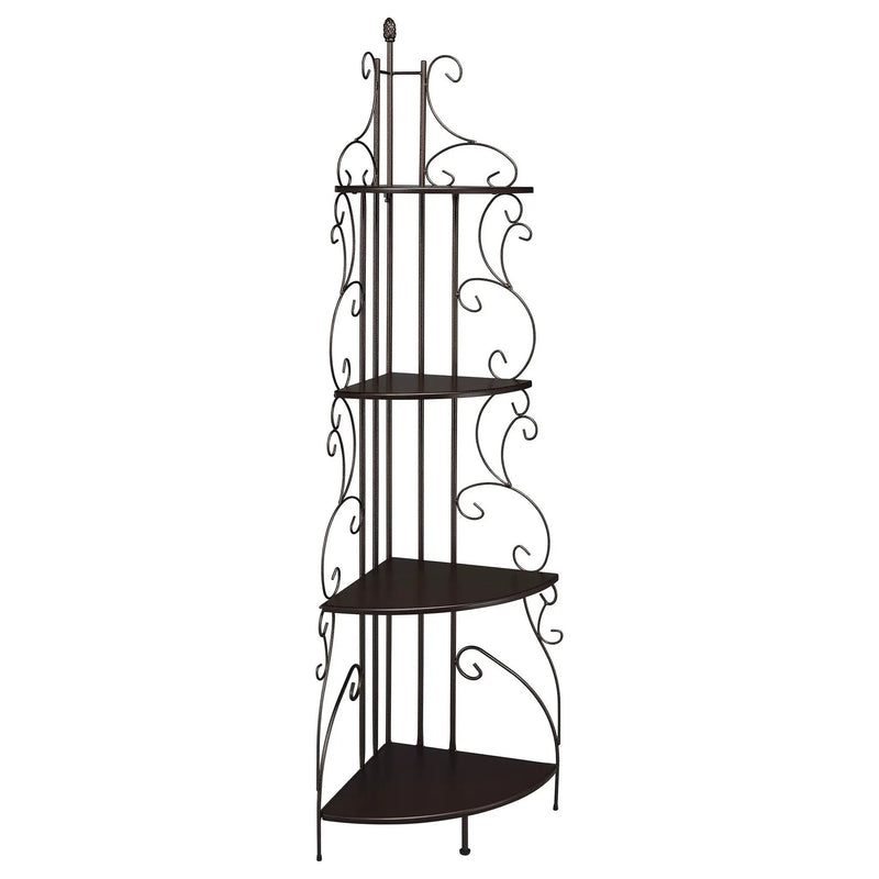 4 Shelf Corner Bookcase - Cappuccino by HouseOfZazla
