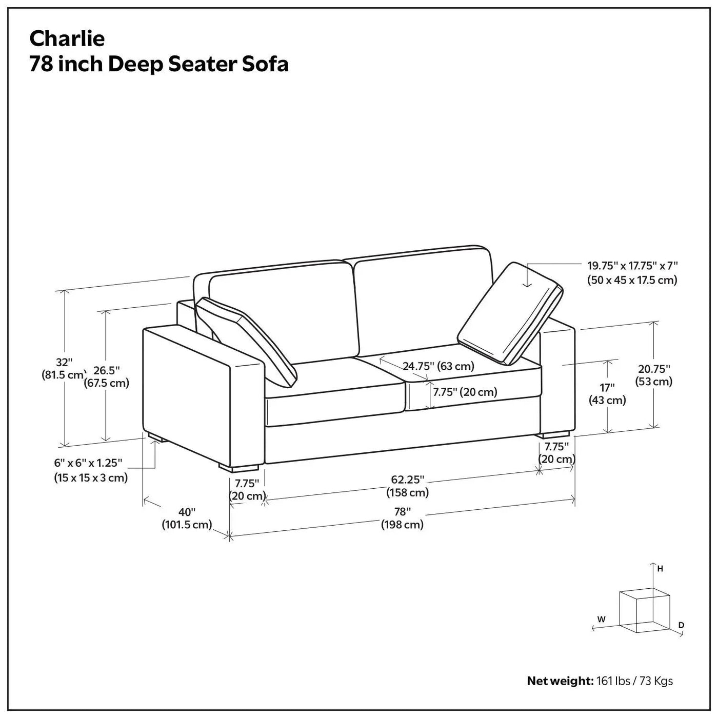 Charlie - Deep Seater Sofa by Unique Piece Furniture