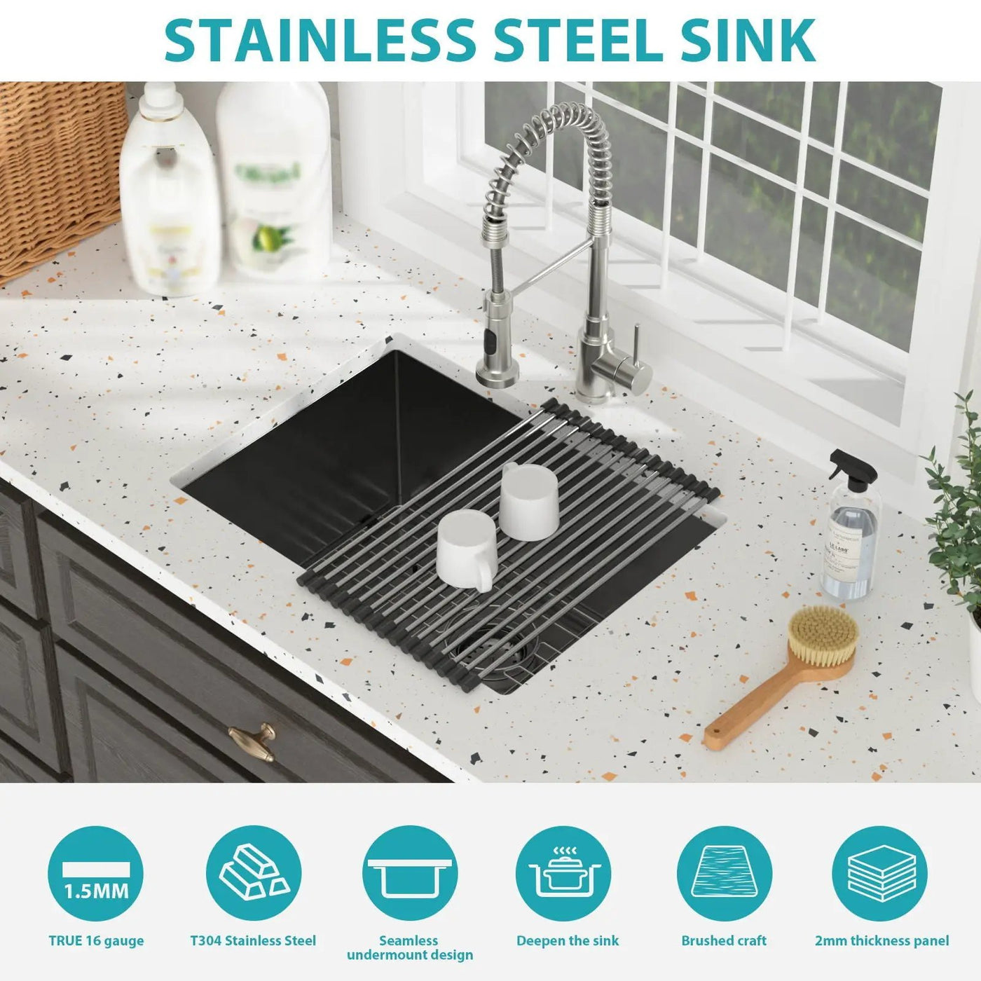 Undermount Kitchen Sink With Deep Single Bowl by HouseOfZazla