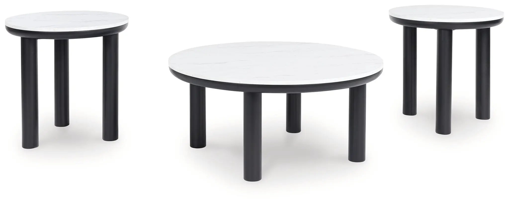 Xandrum - Occasional Table Set (Set of 3) - Black / White by Unique Piece Furniture