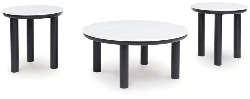 Xandrum - Occasional Table Set (Set of 3) - Black / White by Unique Piece Furniture
