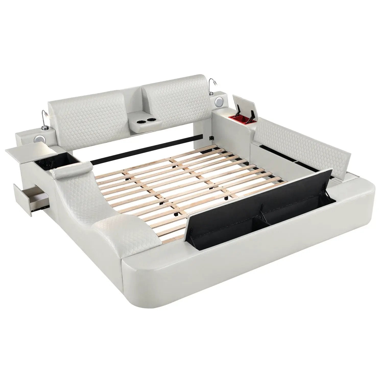 Zoya - Smart Multifunctional Bed, Built In Bluetooth Speakers, USB Charging by HouseOfZazla