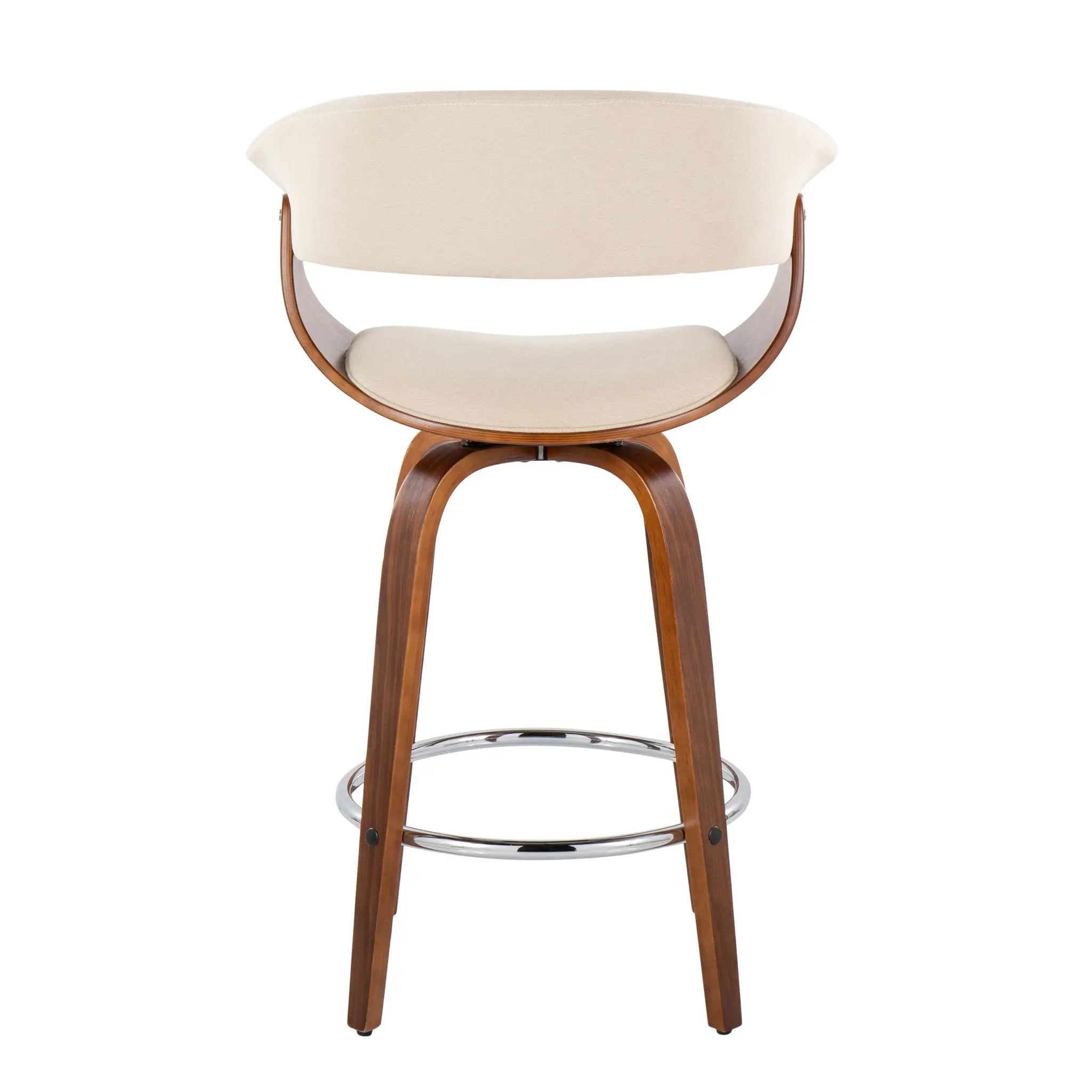 Vintage Mod - Mid Century Modern Fixed Height Counter Stool With Swivel With Round Footrest (Set of 2) by Unique Piece Furniture