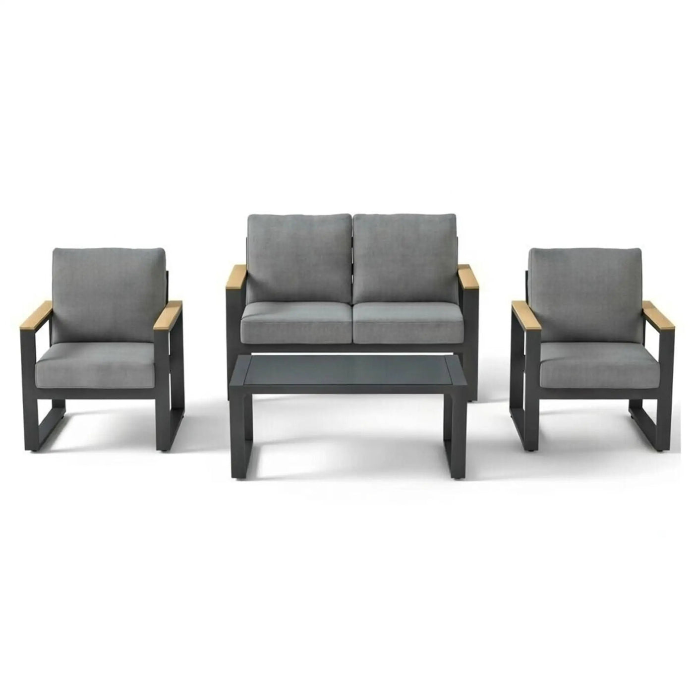 Modern Outdoor Sofa Set With Coffee Table by HouseOfZazla