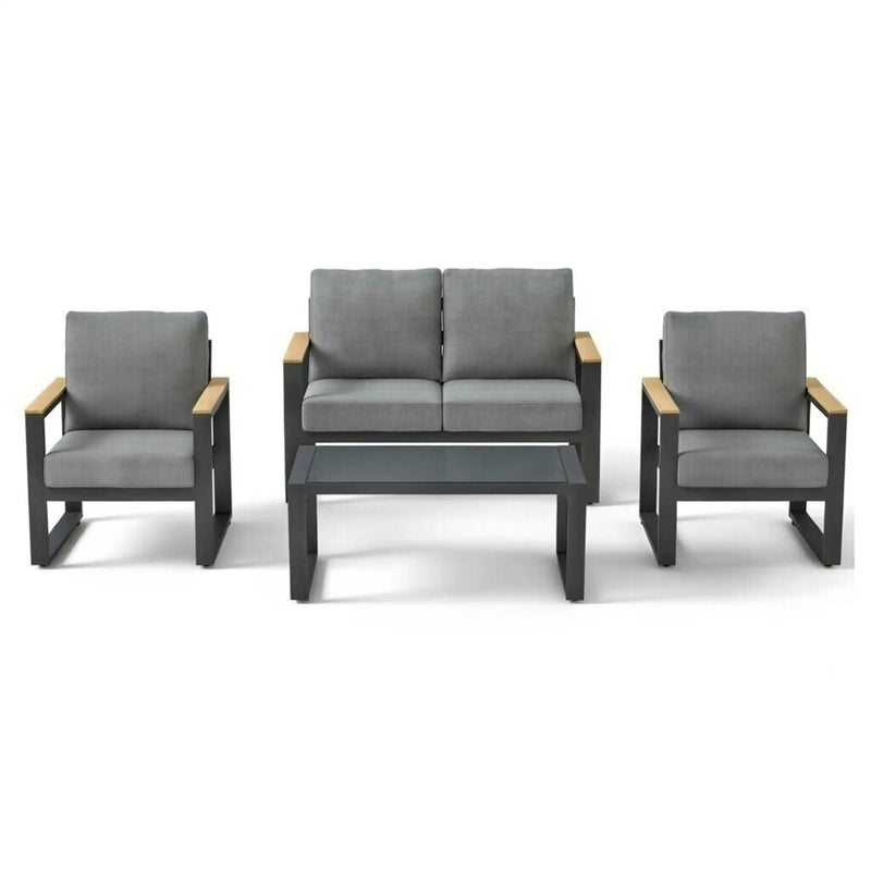 Modern Outdoor Sofa Set With Coffee Table by HouseOfZazla