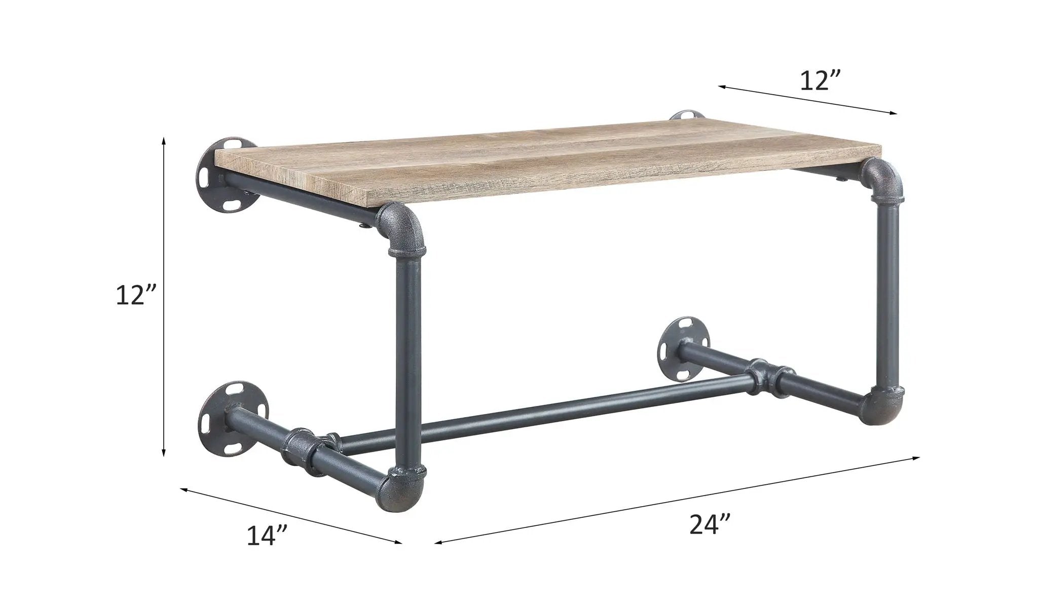 Brantley - Wall Rack - Oak & Sandy Gray by Unique Piece Furniture