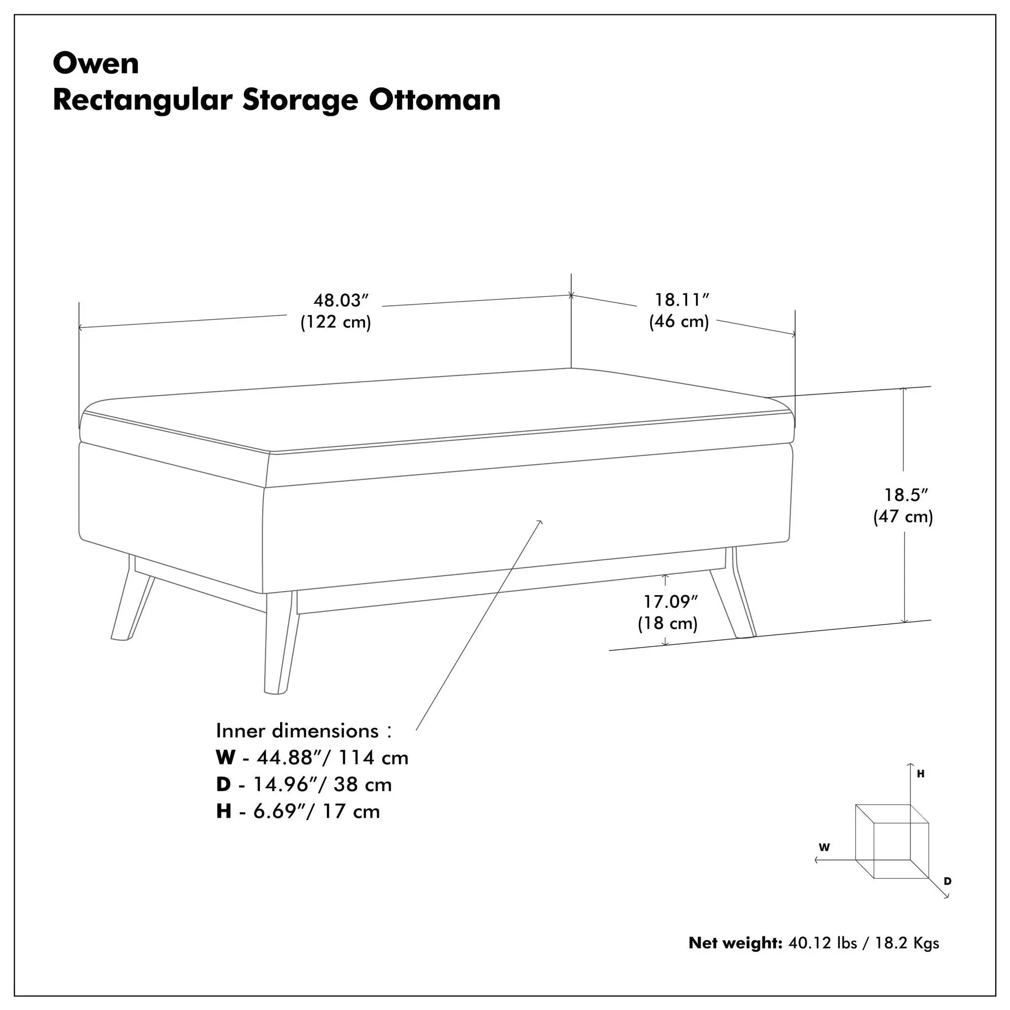 Owen - Upholstered Rectangular Storage Ottoman by Unique Piece Furniture